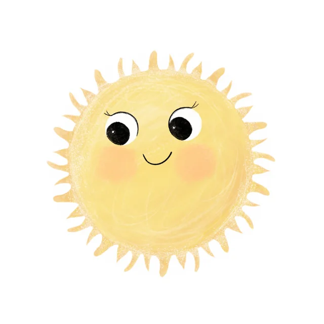 Lachende Sonne aus der Geschichte von Gustav und Greta