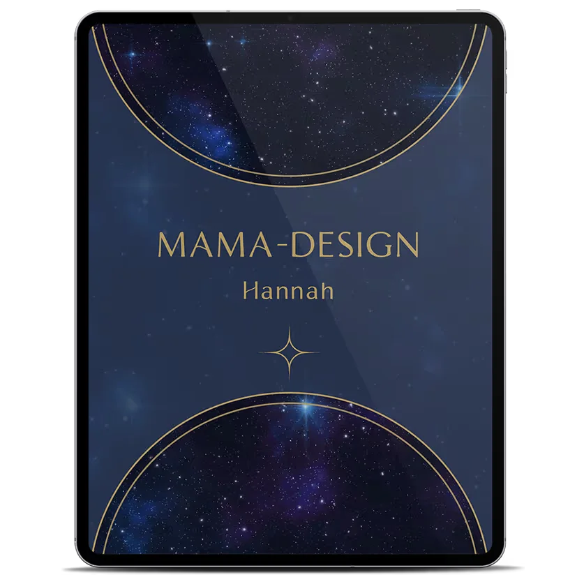 Human Design für Eltern als E-Book, Mama-Design auf dem Tablet