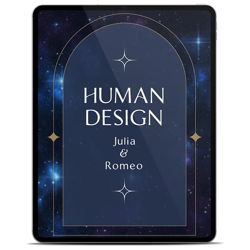 Human Design Paar Reading Love by Design als E-Book auf dem Tablet
